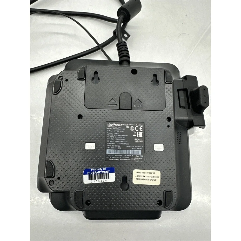 Verifone M400 WiFi/BT Credit Card Terminal Payment Reader w/ PoE Adapter